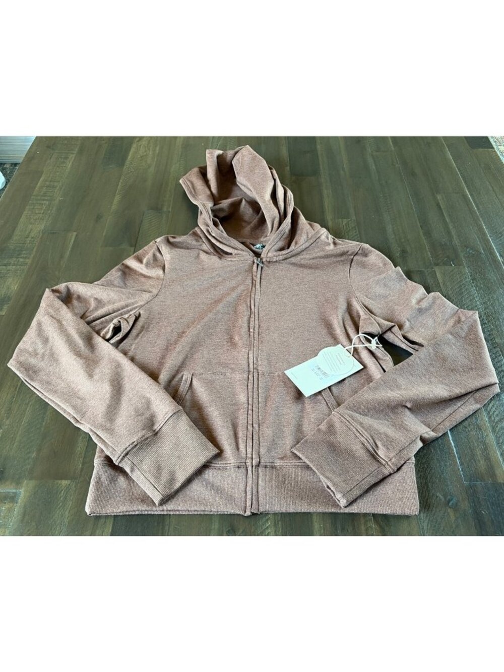Vuori Women's Mini Halo Zip Hoodie in Sable Heather NWT